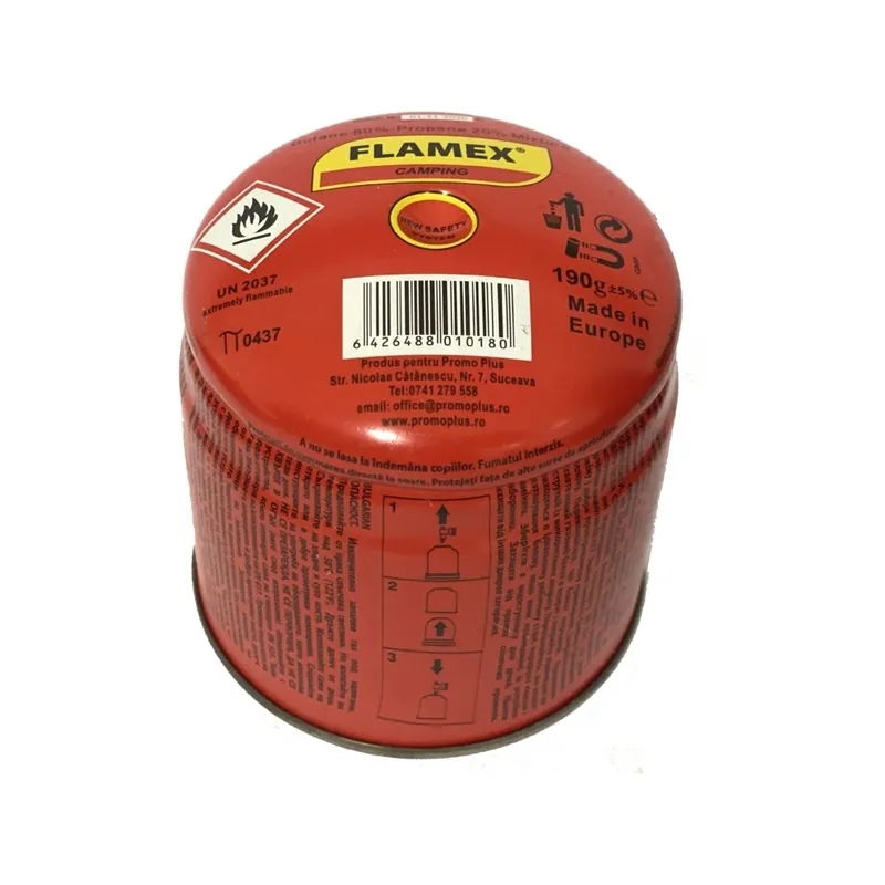Flamex gas cartridge with valve 190g