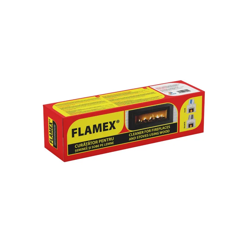 Flamex cleaner for wood-burning fireplaces and stoves