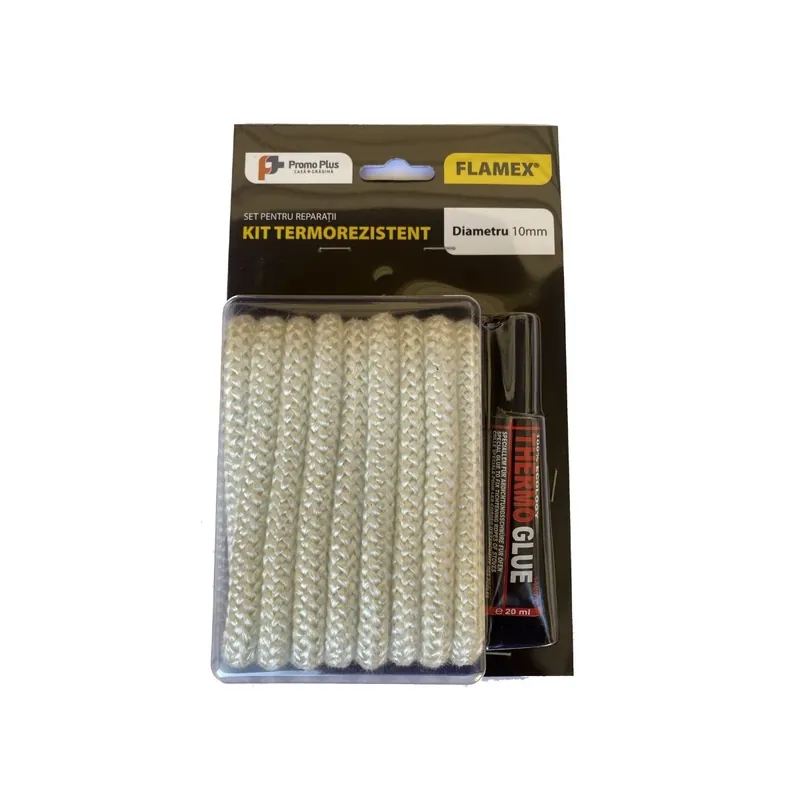 Heat-resistant kit — round cord + Flamex adhesive tube, Ø 6mm
